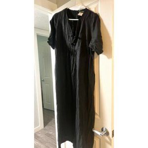 Vintage Harve Benard 100% Linen Black Dress
